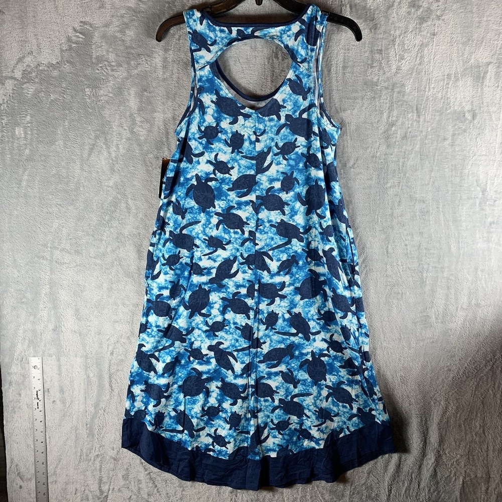 Cuddl Duds Women's Pajama Dress S Ballet Nightgown Turtles Blue Pockets PJs NWT‎ - Picture 2 of 10